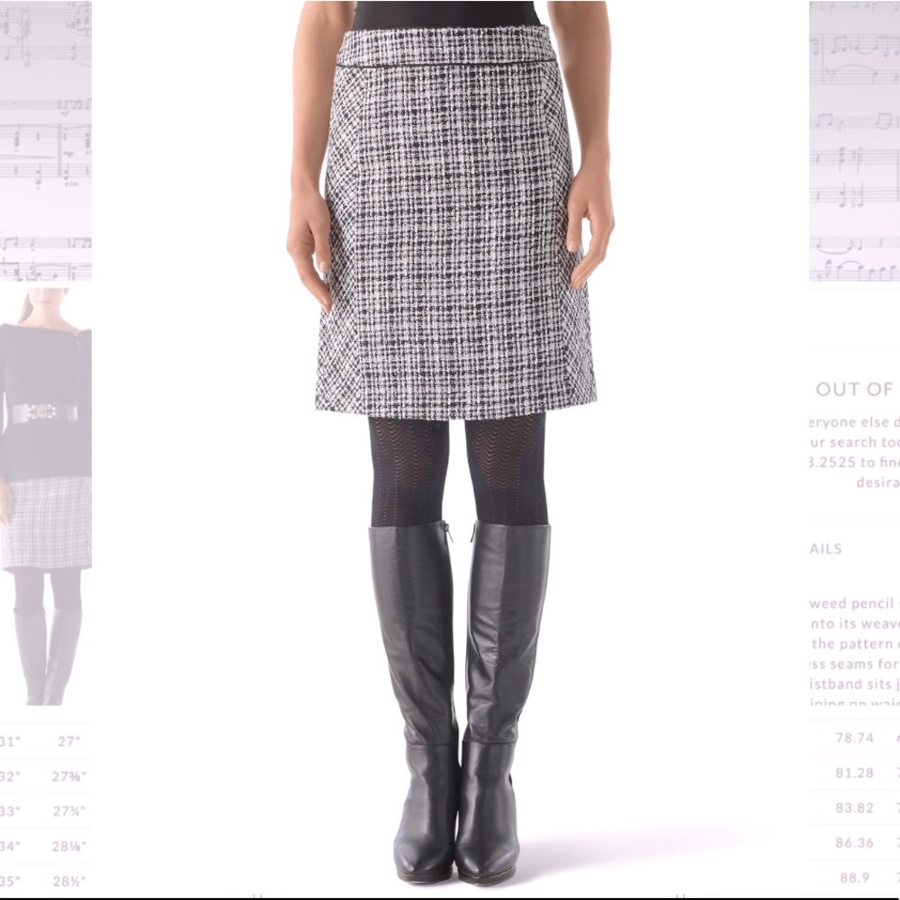 White House Black Market fully lined tweed skirt